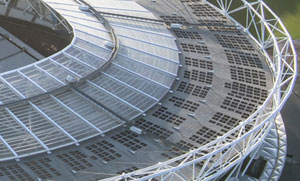 london stadium lightweight solar panels